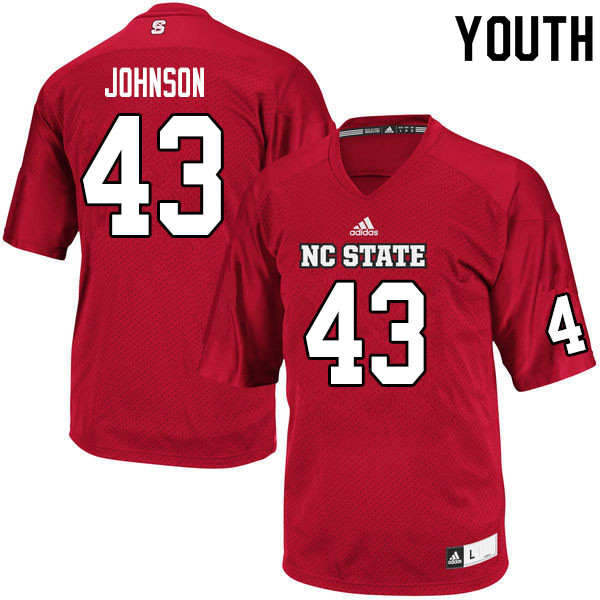 Youth #43 Colby Johnson NC State Wolfpack College Football Jerseys Sale-Red